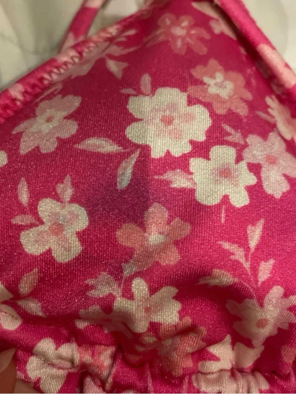 Pink Floral Triangle Bikini Top - Picture 2 of 3